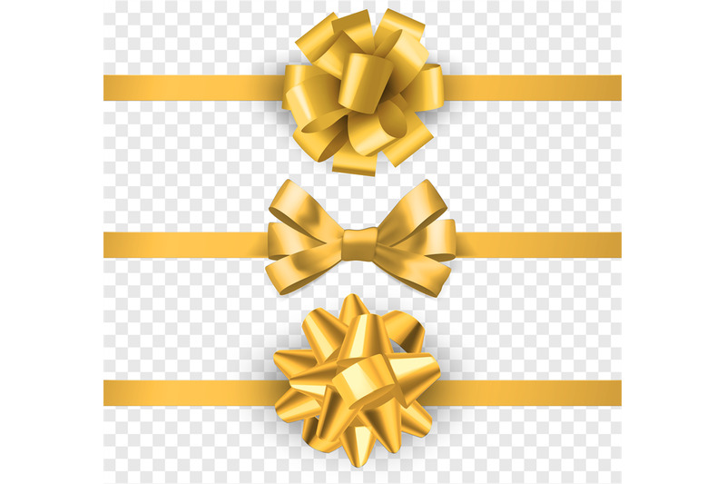 gold-gift-bows-with-ribbons-realistic-horizontal-silk-yellow-ribbon-w