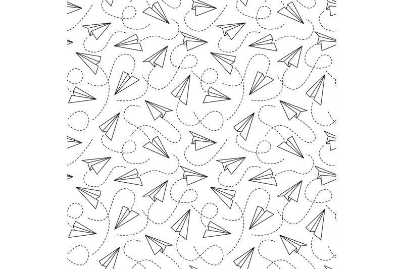 line-paper-airplane-seamless-pattern-flying-black-planes-of-different