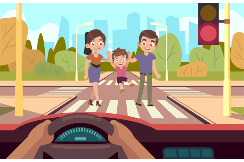 crosswalk-family-crosses-road-observing-traffic-rules-mother-father