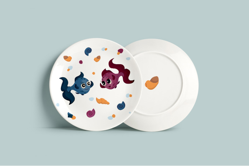 fish-cliparts-and-marine-seamless-patterns-kids-collection
