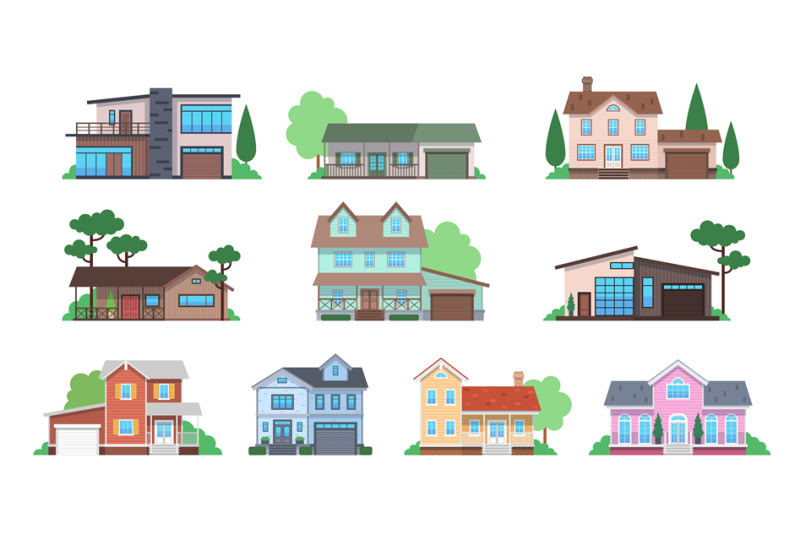 cottages-home-facades-cottage-or-suburban-townhouse-front-view-fami