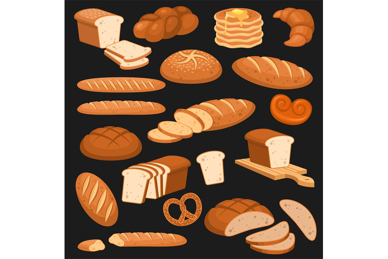 cartoon-bread-bakery-rye-products-wheat-and-whole-grain-and-sliced