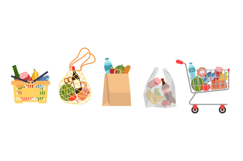 shopping-bags-with-foods-grocery-purchases-paper-packages-plastic-o