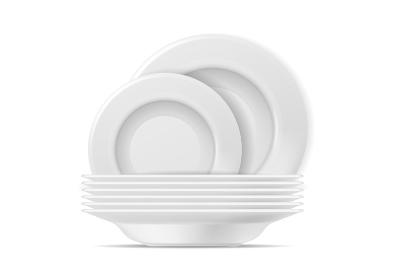 clean-plates-food-white-plate-set-realistic-stacked-tableware-after