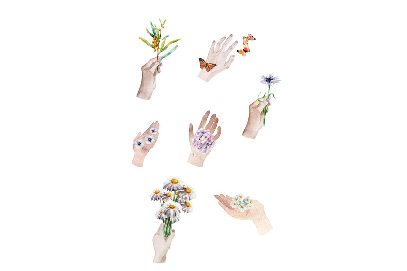 catch-your-luck-in-your-hands-watercolor-compositions-of-bouquets-set
