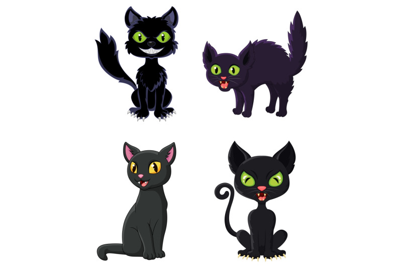 set-of-thirteen-cartoon-black-cats