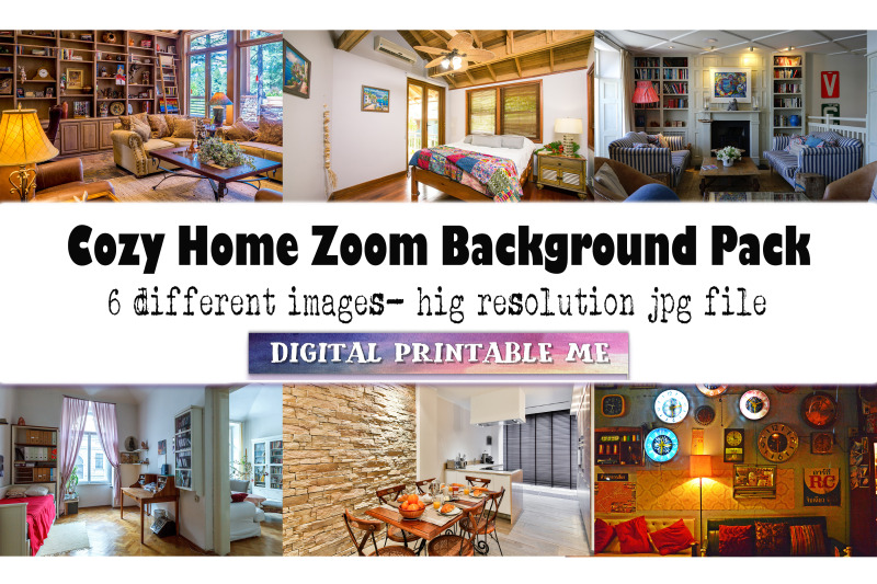 cozy-home-zoom-background-pack-6-digital-download-clean-house-stoc