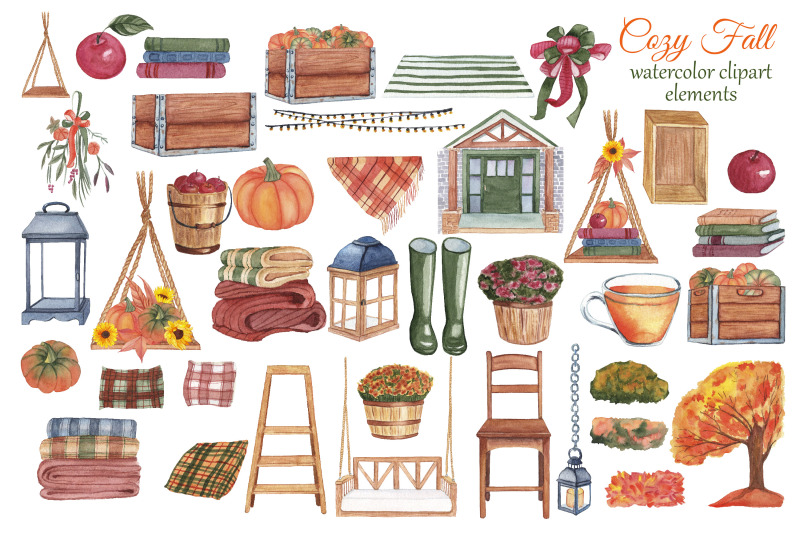 cozy-fall-watercolor-scene-creator-autumn-boho-clipart