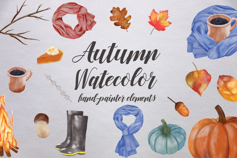 watercolor-autumn-elements