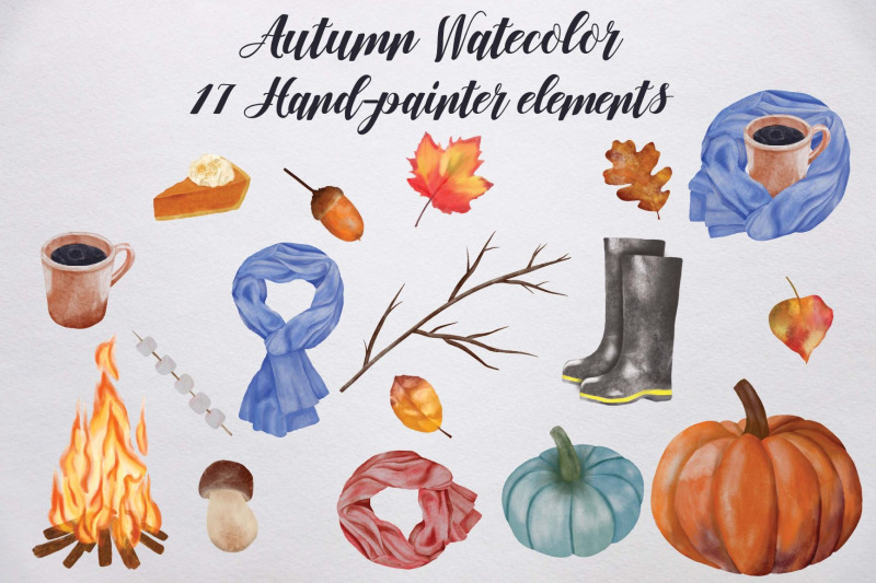 watercolor-autumn-elements