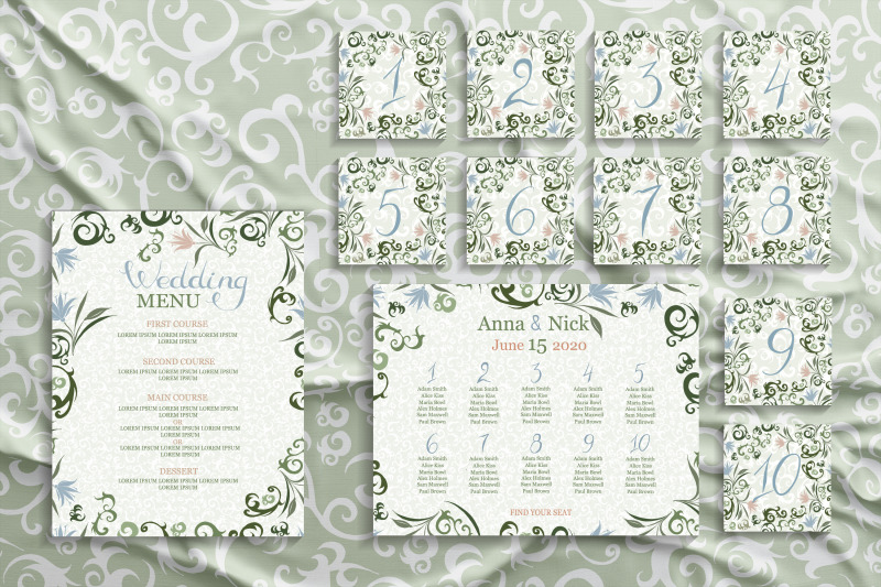 green-wedding-invitation-cards-templates
