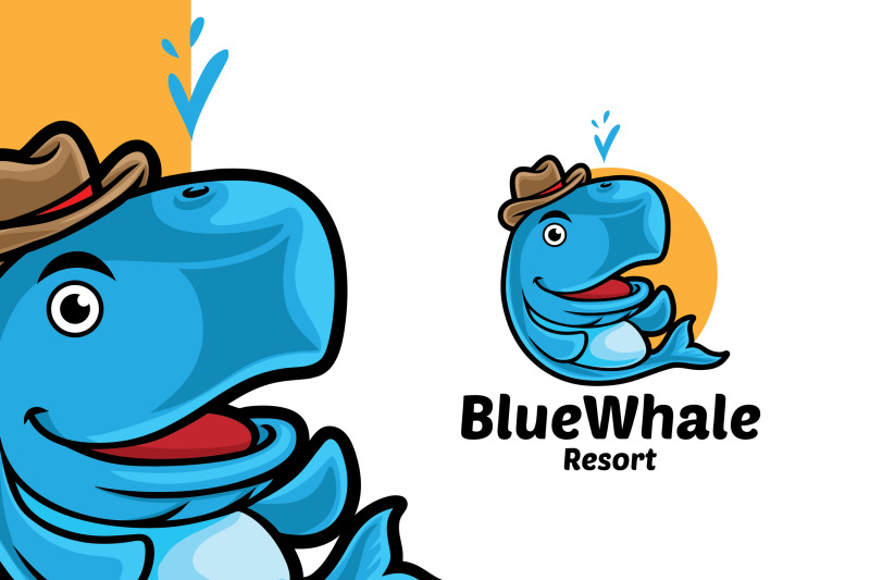 blue-whale-resort-logo-template