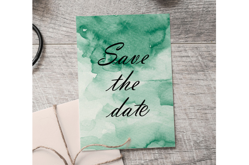 emerald-green-watercolor-texture-invitation-background