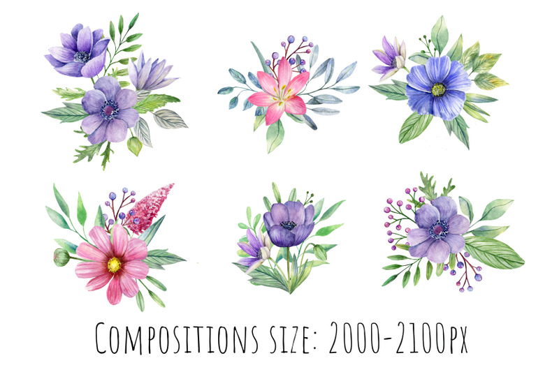 watercolor-wildflowers-and-leaves-clipart-hand-painted-png