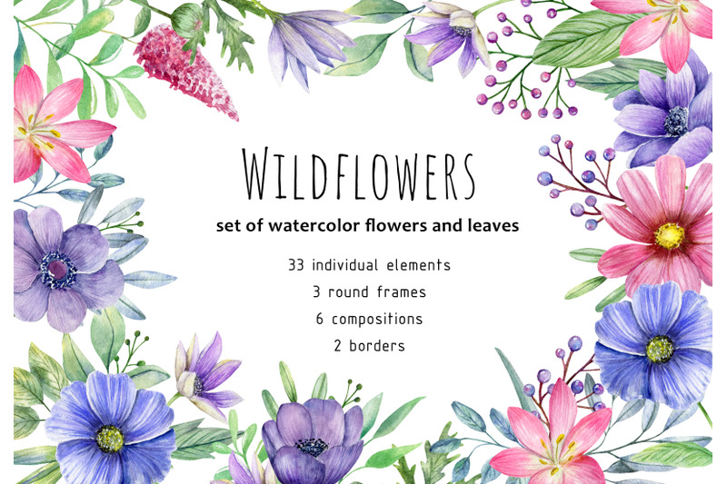 watercolor-wildflowers-and-leaves-clipart-hand-painted-png