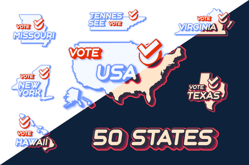 set-of-us-50-vote-states-map