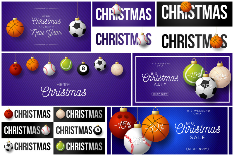 christmas-sport-social-media-banners-set