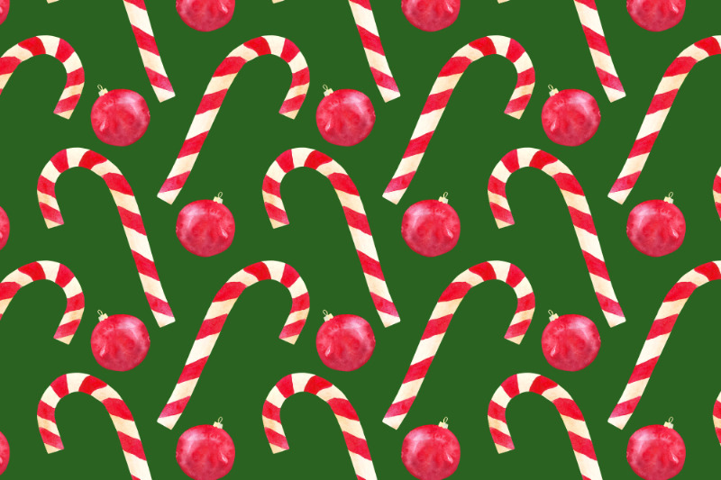 christmas-seamless-pattern-watercolor-candy-cane-balls