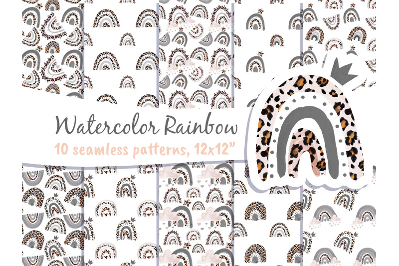 boho-rainbow-leopard-seamless-patterns
