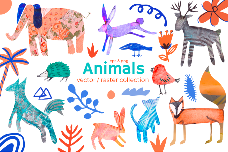 cute-animals-on-wild-textures