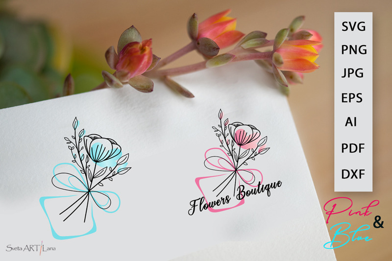 vector-logo-flowers-bouquet-pink-and-blue