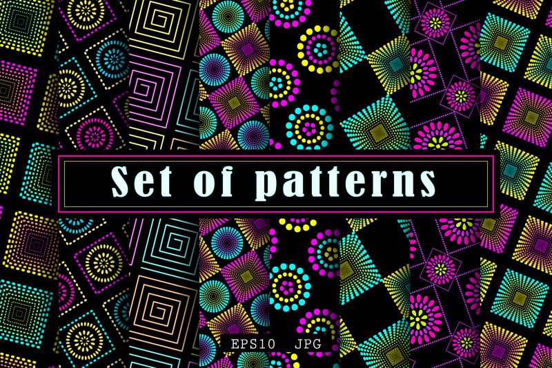 set-of-neon-patterns