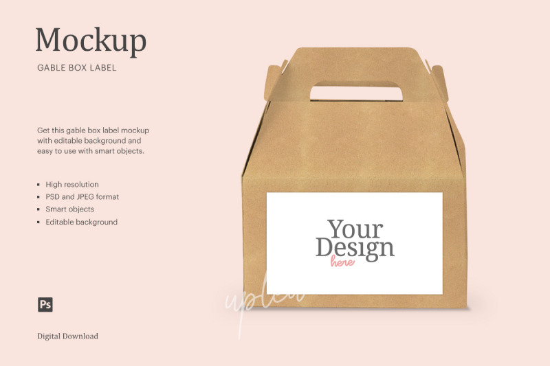 Download Gable Box Label Mockup By ariodsgn | TheHungryJPEG.com