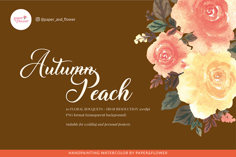 autumn-peach-floral-bouquet-set