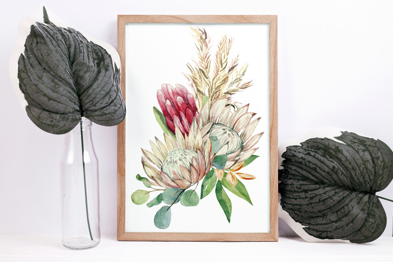 moody-boho-floral-watercolor-set-protea-amp-eucalyptus-frames