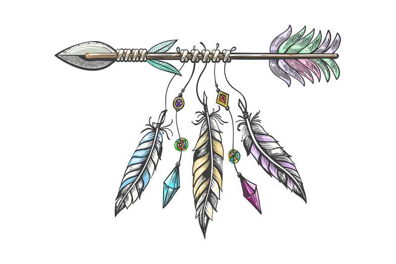 hand-drawn-arrow-with-feathers-tribal-tattoo