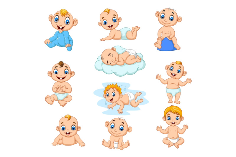 set-of-ten-cartoon-little-babies-character