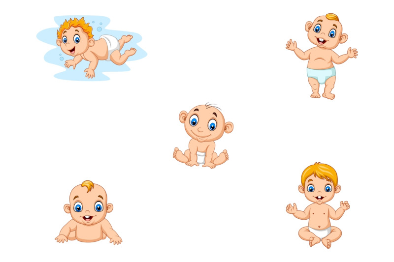 set-of-ten-cartoon-little-babies-character