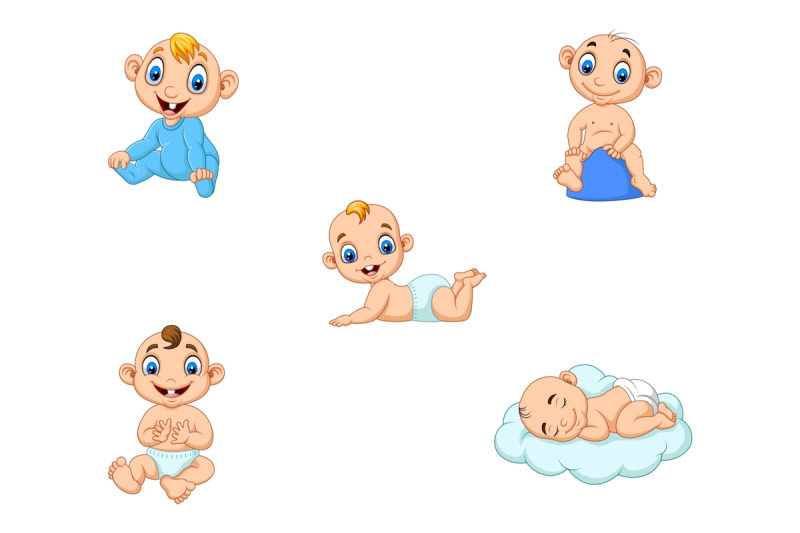 set-of-ten-cartoon-little-babies-character