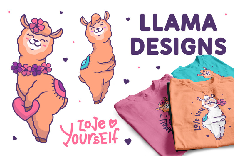 bundle-of-llamas-t-shirt-designs