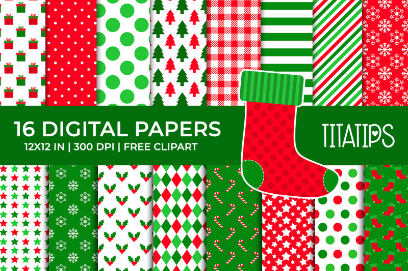 christmas-digital-papers-set-free-xmas-sock-clipart
