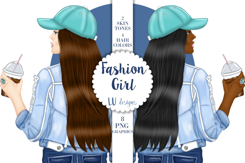 fashion-coffee-girl-clip-art-fashion-girl-illustrations-planner-girl