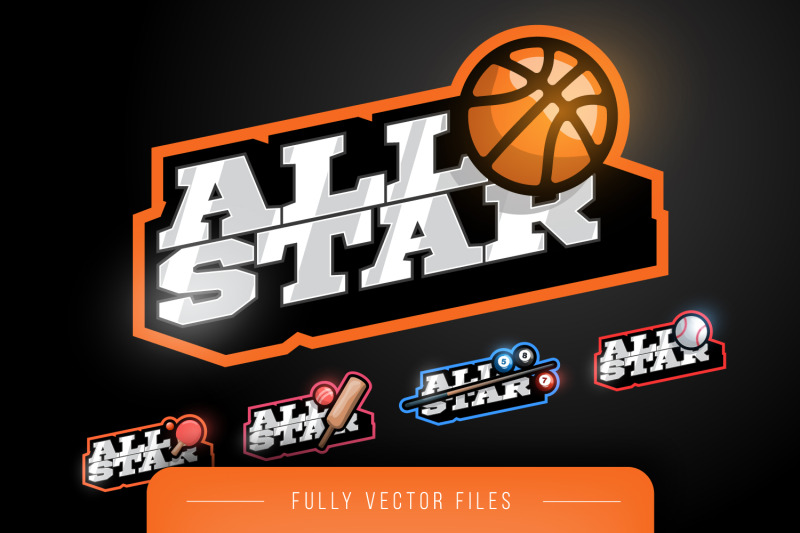 all-star-sport-emblem-logo-set