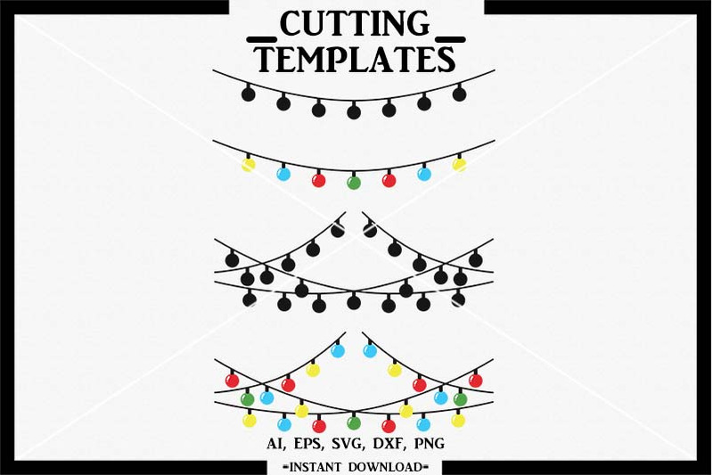 Download Christmas Lights SVG, Christmas, Silhouette, Cameo, Cricut ...