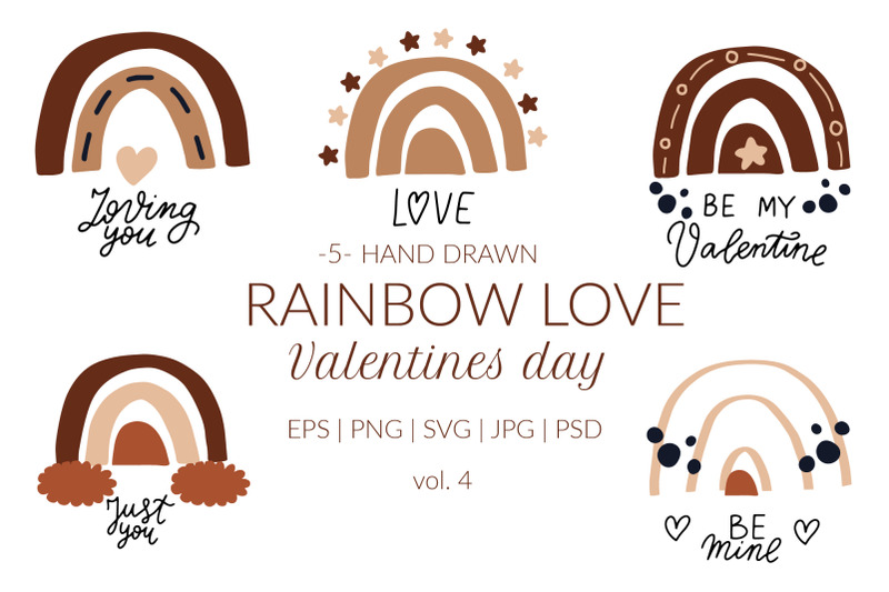 Download Boho rainbow svg valentines quotes. Valentines day clipart ...