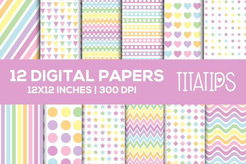 rainbow-digital-papers-set-pastel-colors