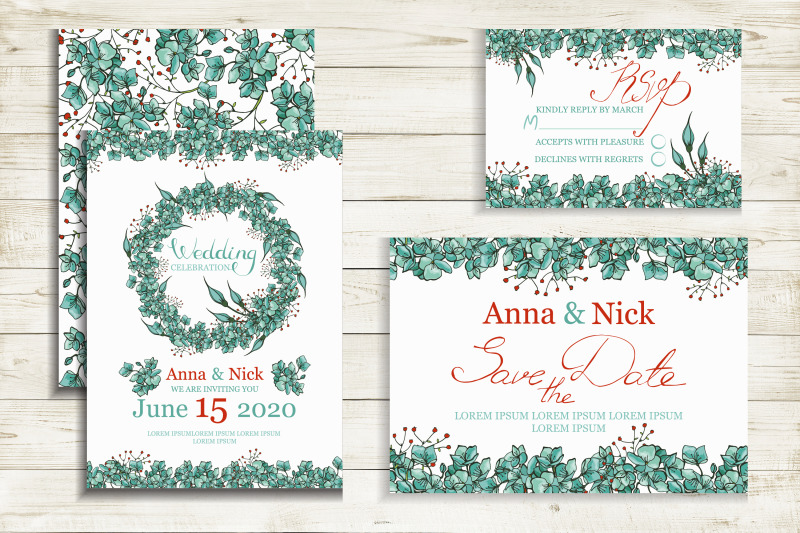 blue-wedding-invitation-cards-templates