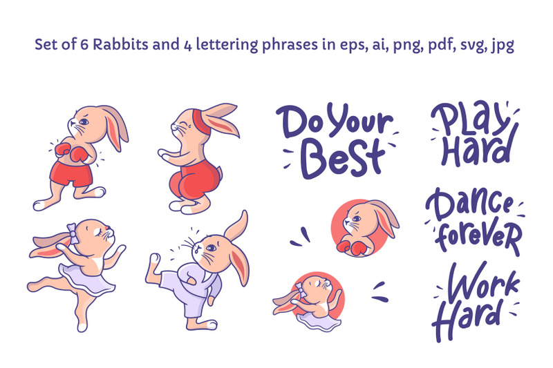 set-of-bunnies-t-shirt-designs-by-lettering-logo