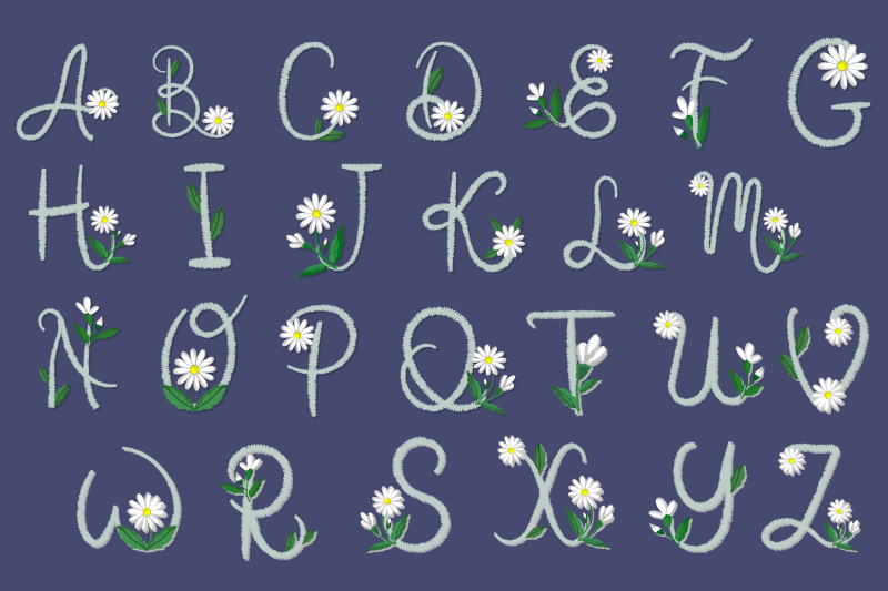 embroidered-letters-decorated-with-daisies
