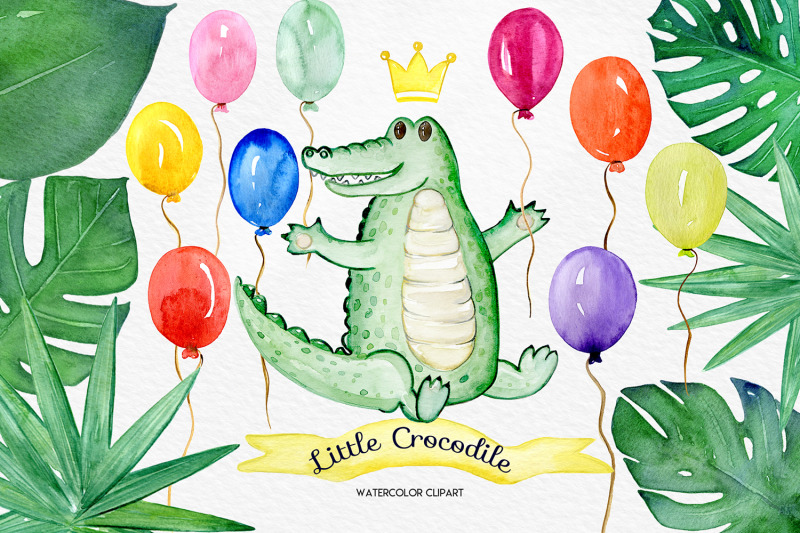 little-crocodile-kids-watercolor-clipart