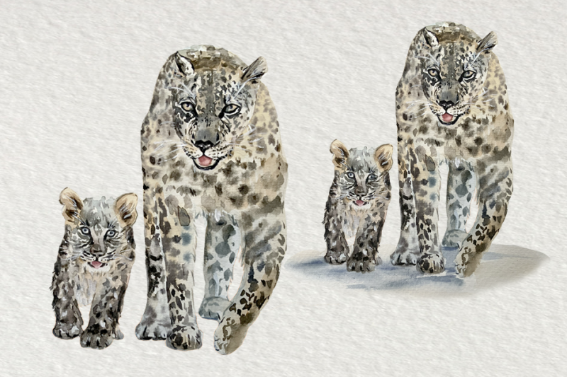 watercolor-mother-and-baby-leopards-clip-art-and-print