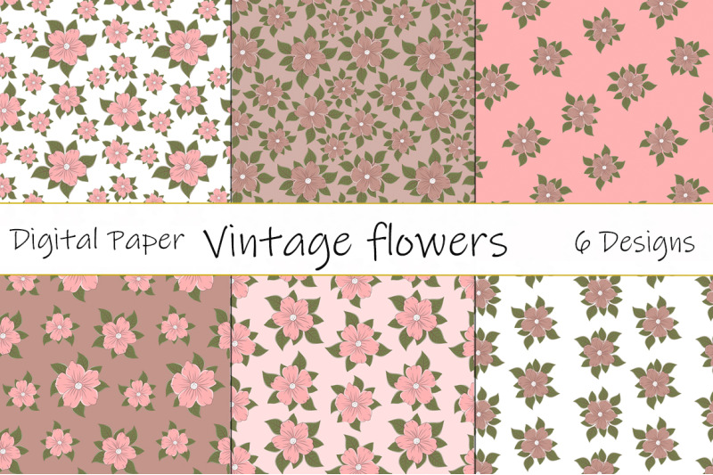 vintage-flowers-patterns-vector-digital-paper-flowers-svg