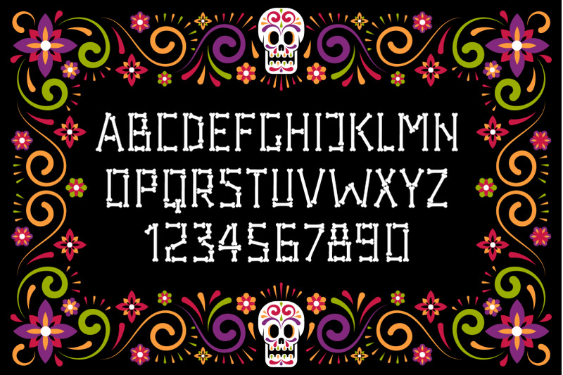 day-of-the-dead-frames-and-font