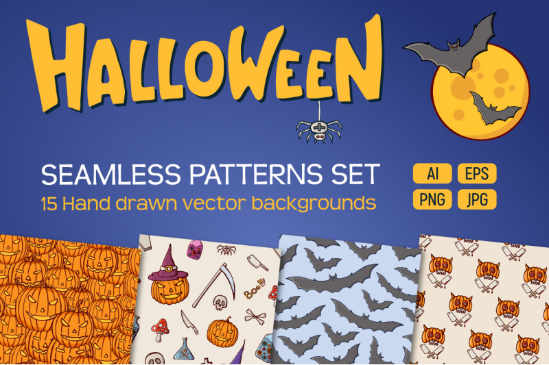 15-seamless-halloween-vector-patterns