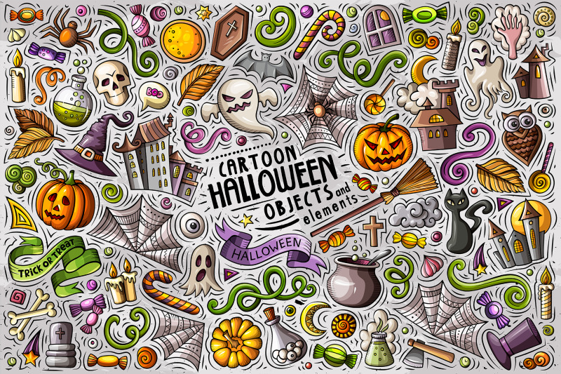 halloween-cartoon-objects-set