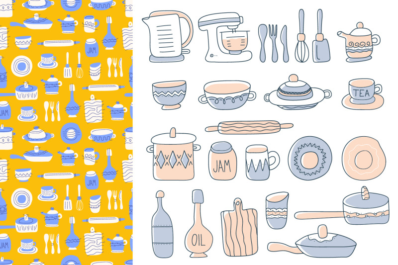 collection-of-modern-kitchen-utensils-or-crockery